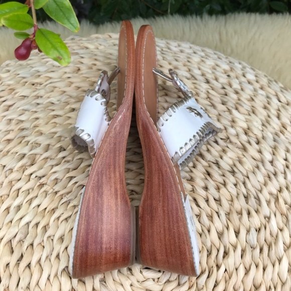 ❄️Jack Rogers white and platinum whip stitch Sz 8 - Picture 4 of 6